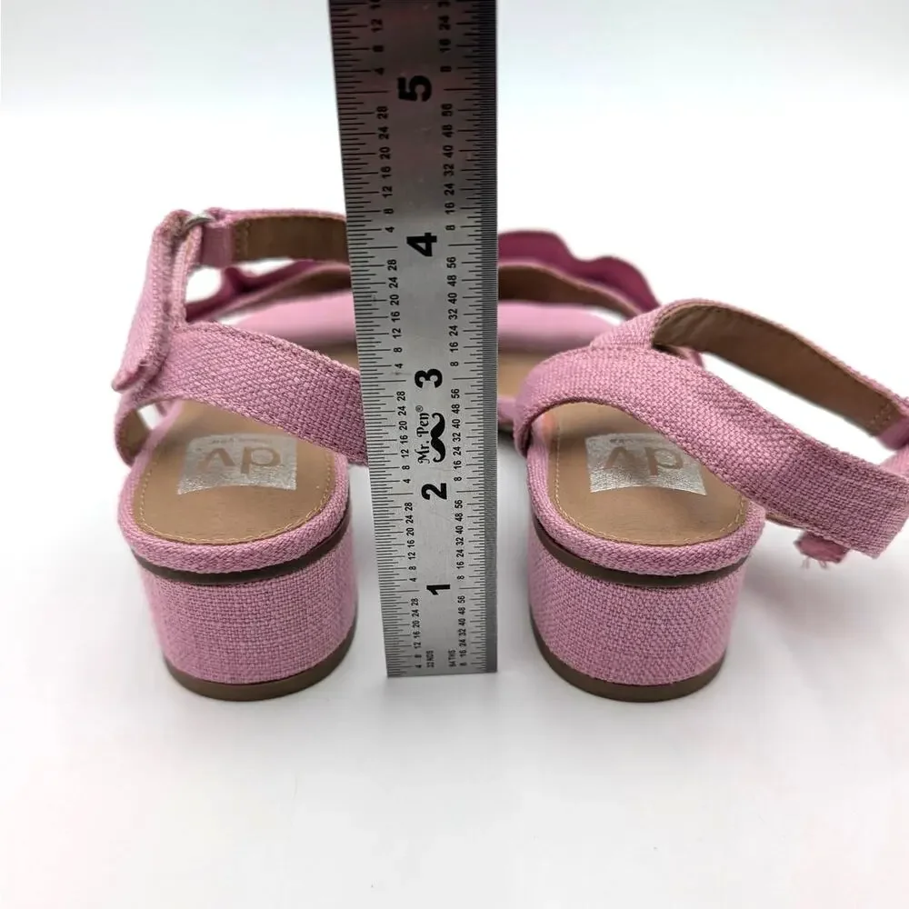 DV by Dolce Vita Govani Ruffle Sandals Open Toe Girls Pink Size US1 EU32